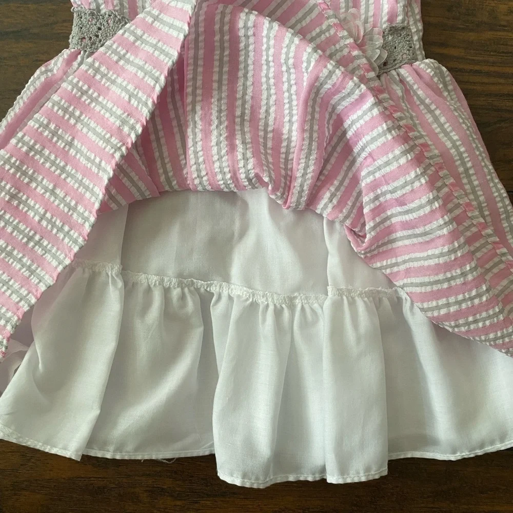 Marmellata Girls, Pink Seersucker Dress, Barbiecore, Size 18M